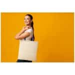 Say,No,To,Plastic.,Cheerful,Girl,Holding,Blank,White,Eco